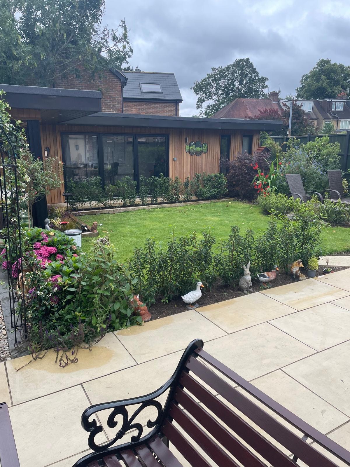 Rear garden with landscaped extension