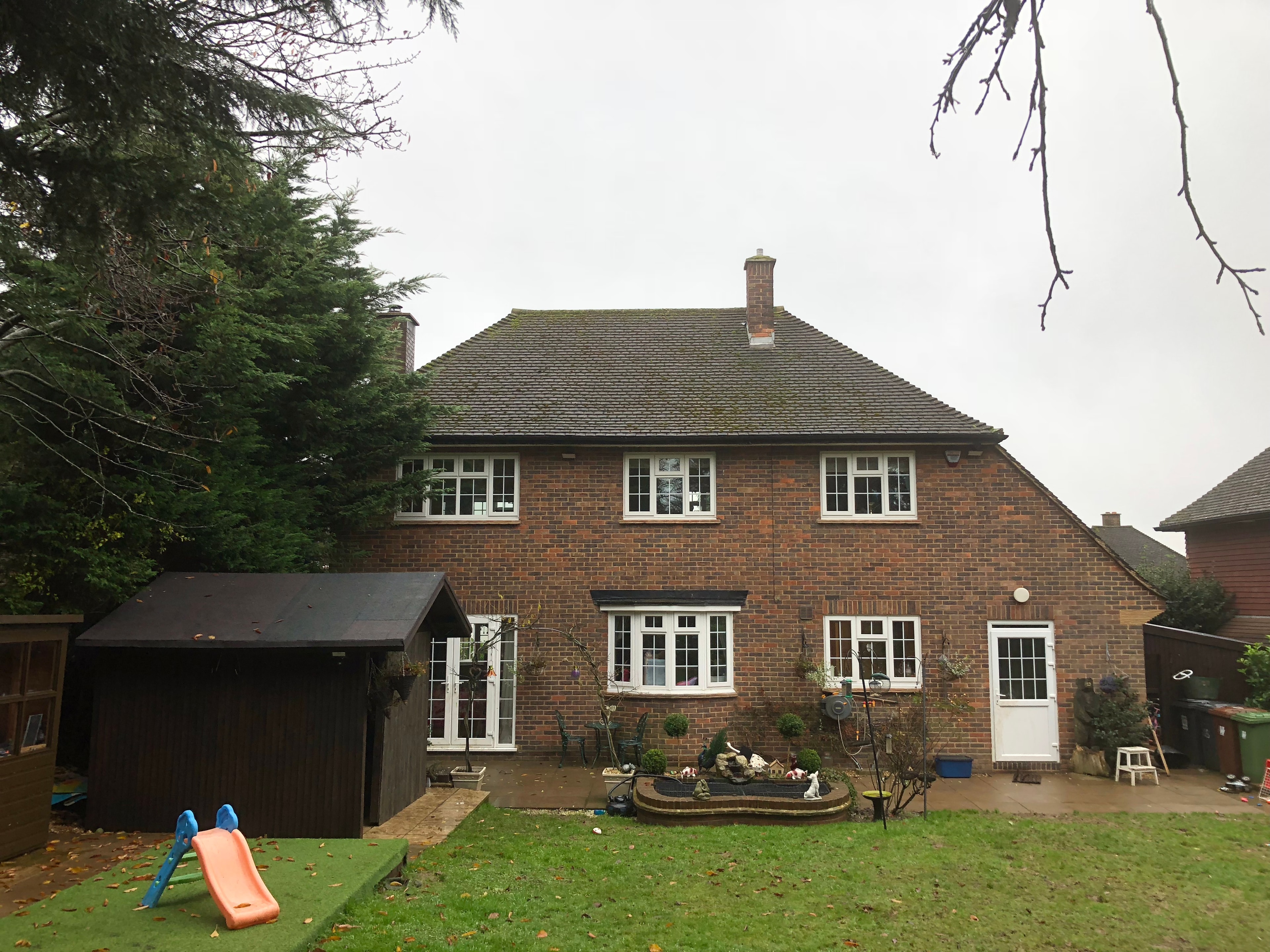 The Comyns — original rear elevation of the existing brick house prior to works